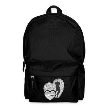 Perroquet avec coeur Ara d’amour animal - Sac à dos - noir - Devant