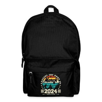 Mars 2024. Cadeau d'anniversaire mars 2024. - Sac à dos - noir - Devant