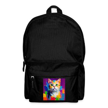 Oil Painting Style Cat Portrait Design for Cat - Backpack - black - Front