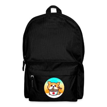 Hund isst Ramen-Nudeln - Rucksack - Schwarz - Vorne