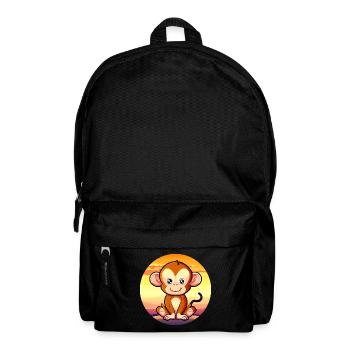 süßer Affe Schimpanse Sunset Design - Rucksack - Schwarz - Vorne