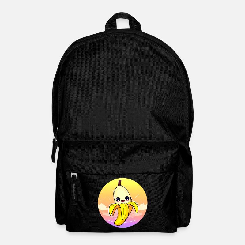 süße kawaii banane im sunset stil - Rucksack - Schwarz