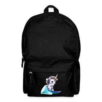 Unicorn on surfboard - Backpack - black - Front