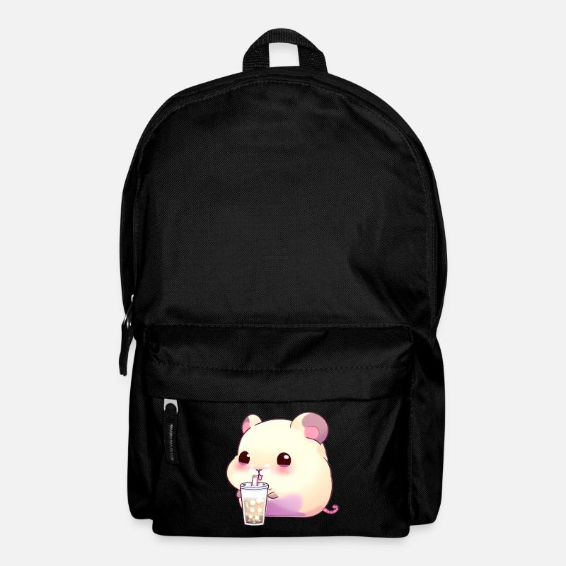 Kawaii Hamster mit Bubble Tea - Rucksack - Schwarz