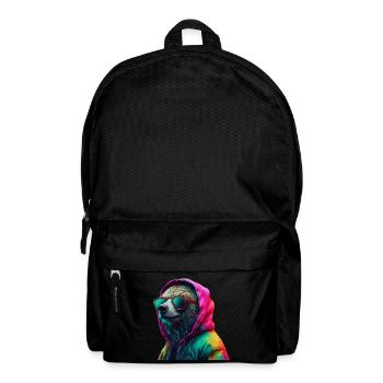 Bär mit Sonnenbrille Bunt Coole Bären Waldtier - Rucksack - Schwarz - Vorne