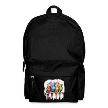 Perroquet sur bâtons Cool Coloré - Sac à dos - noir - Devant