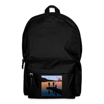 Fishing Lake Sunset Fish Sun Summer Adventure - Backpack - black - Front