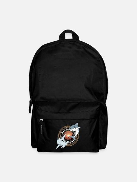 Hammerhai Weißer Hai Hawaiianisch - Rucksack - Schwarz