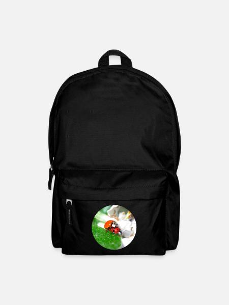Marienkäfer beim Thema Liebe - Rucksack - Schwarz
