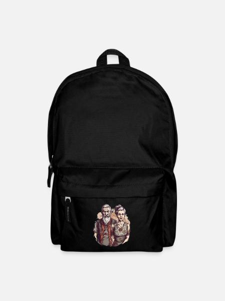Couple de bestagers cool avec barbe et tatouages - Sac à dos - noir