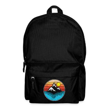 Sea Mountain mountains Retro Graphic - Backpack - black - Front