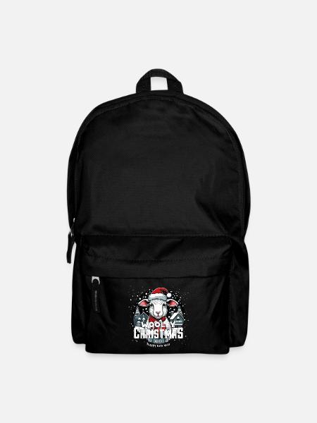 Weihnachtsschaf - Woolly Christmas - Rucksack - Schwarz