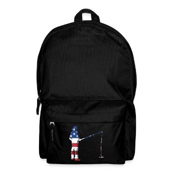 Fisher Us Flag Pêche - Sac à dos - noir - Devant