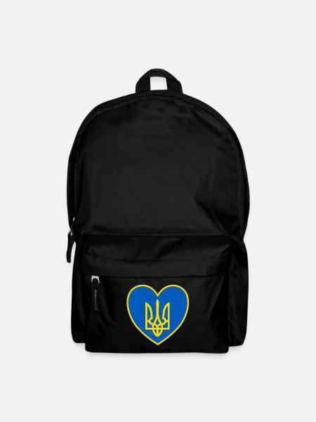 Ukraine Wappen Herz - Rucksack - Schwarz