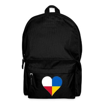 Ukraine Poland two flag one heart - Backpack - black - Front