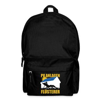 PV Anlagen Flüsterer - Photovoltaik - Solarenergie - Rucksack - Schwarz - Vorne
