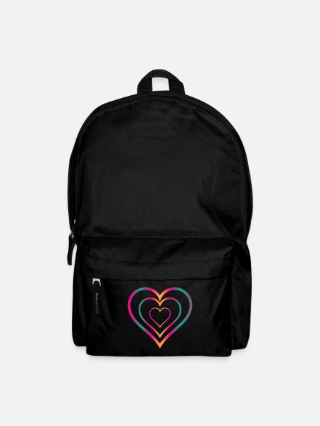 COEUR. COUPLE. JUST MARRIED. EVJF. SAINT VALENTIN. - Sac à dos - noir