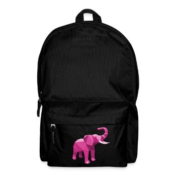 Elefant Pink mit stylischem LowPoly Effekt - Rucksack - Schwarz - Vorne