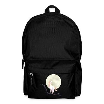 Einhorn vor Mond - Rucksack - Schwarz - Vorne