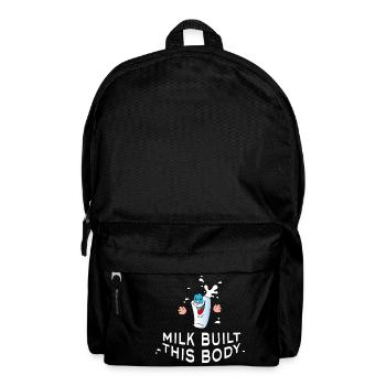 Milk built this body Milch Kaffee Sahne Schokolade - Rucksack - Schwarz - Vorne