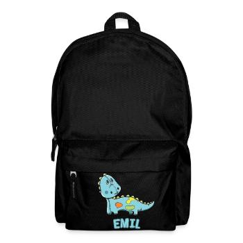 enfant drôle de dinosaure d'anniversaire cadeau Emil - Sac à dos - noir - Devant