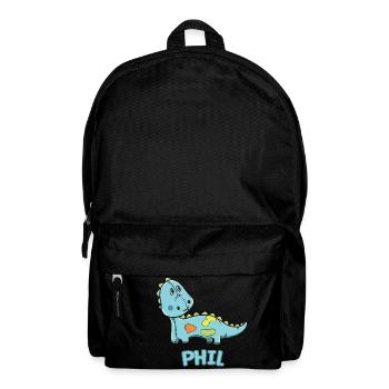 Dinosaurier lustig Kind Phil Geschenk Geburtstag - Rucksack - Schwarz - Vorne