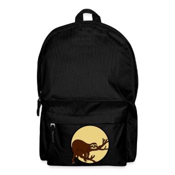 nacht mond sonne abend rund kreis faultier entspan - Rucksack - Schwarz - Vorne