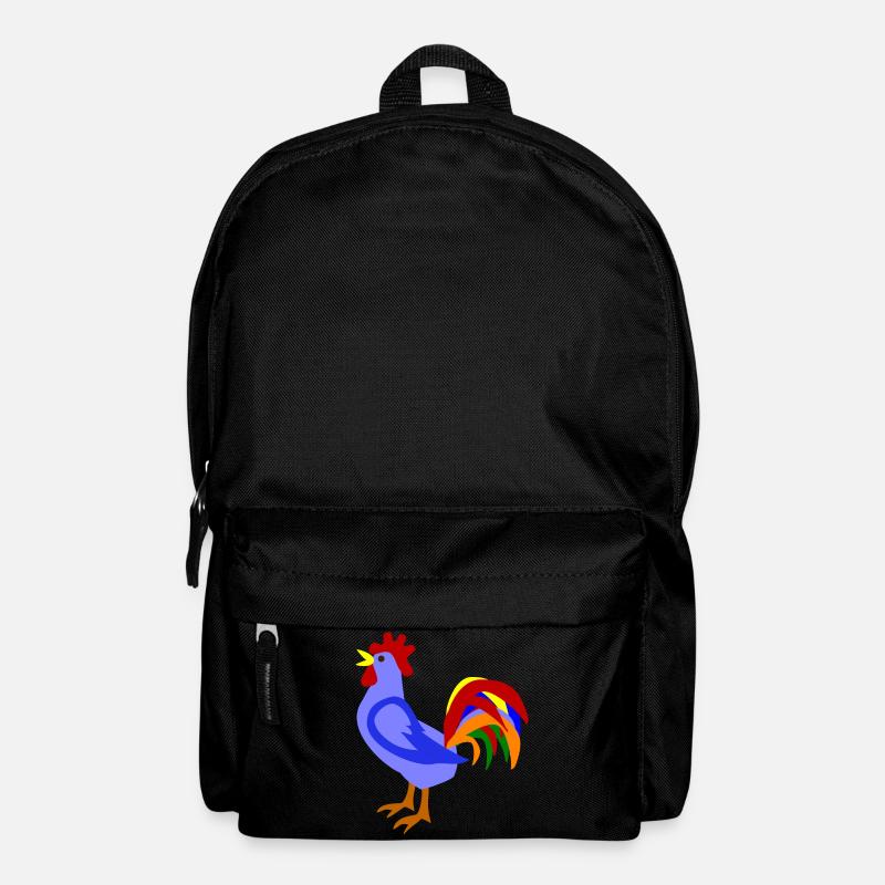Farbenfroher Hahn im Kunstdesign - Rucksack - Schwarz
