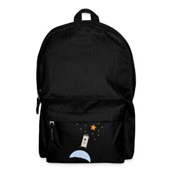 Rocket, stars, sky, - Backpack - black - Front