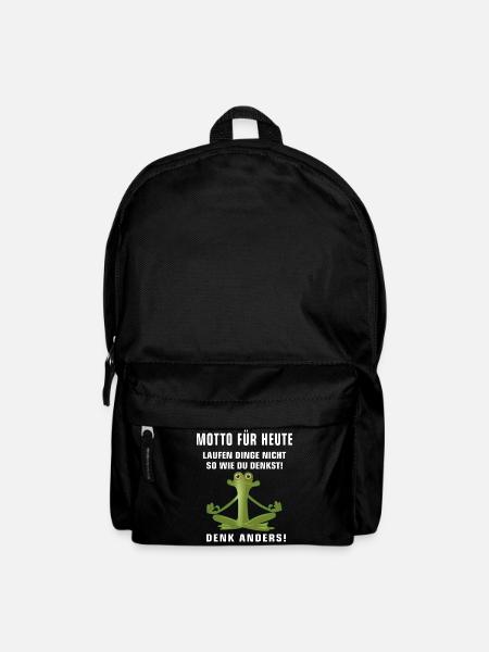 Motto Frosch Meditation Denken Gedanken Positiv - Rucksack - Schwarz