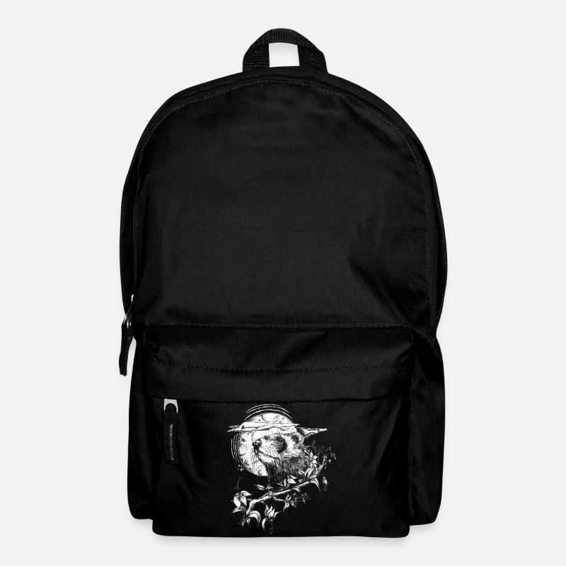 Frettchen auf dem Hintergrund des Mondes - Rucksack - Schwarz