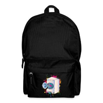 Washing machine in graffiti style with colored linen - Backpack - black - Front
