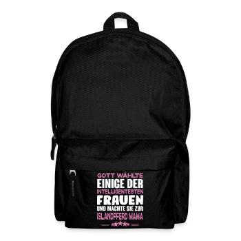 Islandpferd - Island Pferde - Rucksack - Schwarz - Vorne
