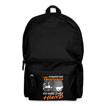 Ich brauche keine Therapie ich habe einen Hund - Rucksack - Schwarz - Vorne