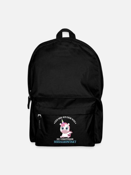 Geh us dem Weg unnötiger Sozialkontakt Einhorn - Rucksack - Schwarz