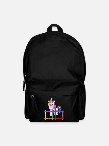 Für Kinder grimmiges Einhorn Emotion Gefühle Wut - Rucksack - Schwarz