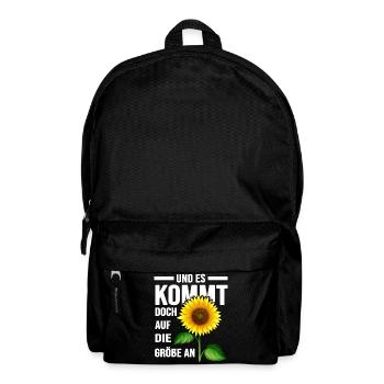 größte sonnenblume im garten gartenglück schreber - Rucksack - Schwarz - Vorne