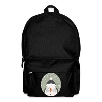 mignon bonhomme de neige avec casquette et nez de navet - Sac à dos - noir - Devant