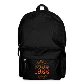 Birthday November 1922 Limited Edition Vintage - Backpack - black - Front