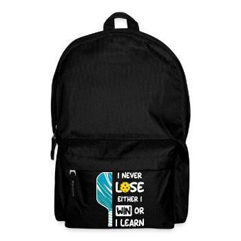 I Never Lose I Either Win or Learn Pickleball - Backpack - black - Front