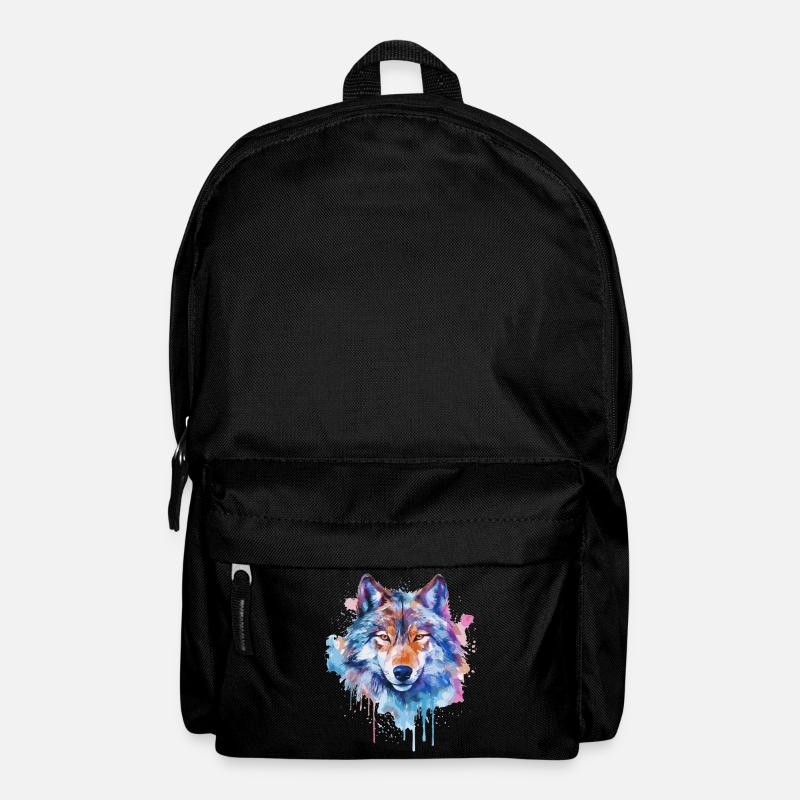 Aquarell Wolf - Rucksack - Schwarz