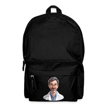 Portrait eines Mannes im Cartoon Stil - Rucksack - Schwarz - Vorne