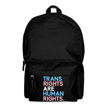 Mois de la fierté LGBT - Les droits des trans sont des droits humains - Sac à dos - noir - Devant