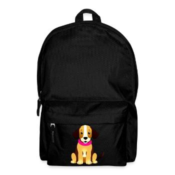 Brauner süßer Hund, sitzend - Rucksack - Schwarz - Vorne