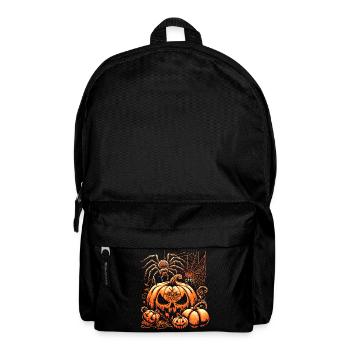 Halloween-Spinne mit Kürbissen - Rucksack - Schwarz - Vorne