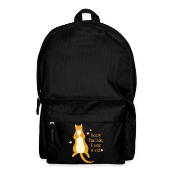 Entschuldigung, dass ich zu spät bin, ich habe eine Katze gesehen - Rucksack - Schwarz - Vorne