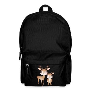 two cute deer - favourite motif for two - Backpack - black - Front