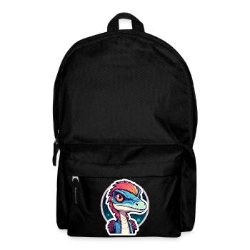 Velociraptor Dinosaur Drawing - Backpack - black - Front