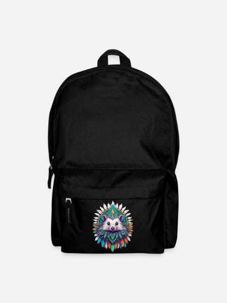 Hérisson Mandala puissance spirituelle Animal Design - Sac à dos - noir