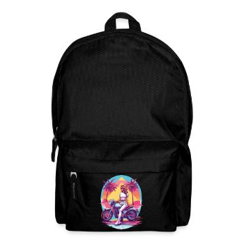 Retro Synthwave Biker Motorrad Design - Rucksack - Schwarz - Vorne